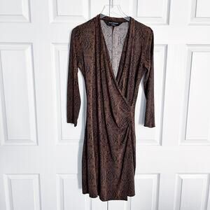 Norma Kamali Coco Python Side Drape Faux Wrap Dress